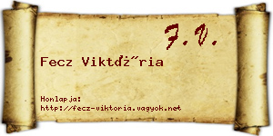 Fecz Viktória névjegykártya